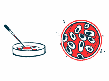 A dropper is seen poised above a petri dish alongside an aerial view of a cell sample in another petri dish.