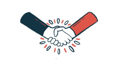 An illustration of two people shaking hands, symbolizing a collaboration.