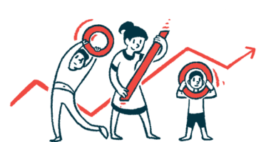 Illustration of three children holding a giant percent sign to convey risk.