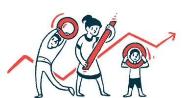 Illustration of three children holding a giant percent sign to convey risk.