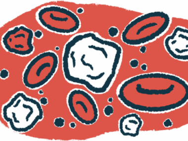 An illustration shows red and white blood cells.