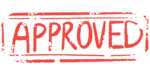 The word APPROVED appears as a stamp.