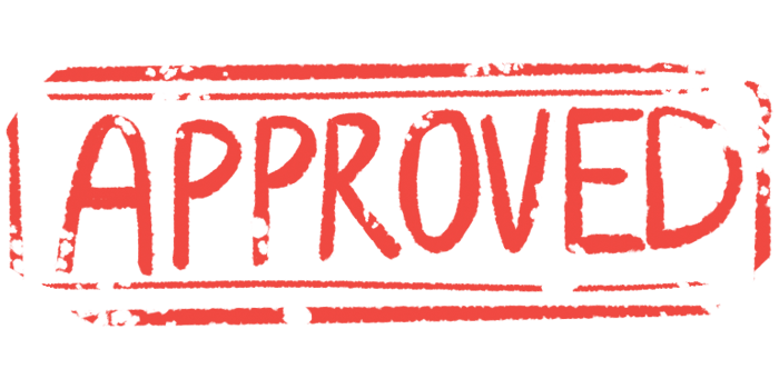 The word APPROVED appears as a stamp.